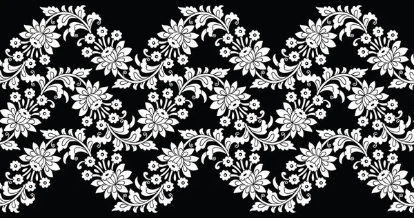 Naadloze Decoratieve Vector Bloemenrand — Stockvector