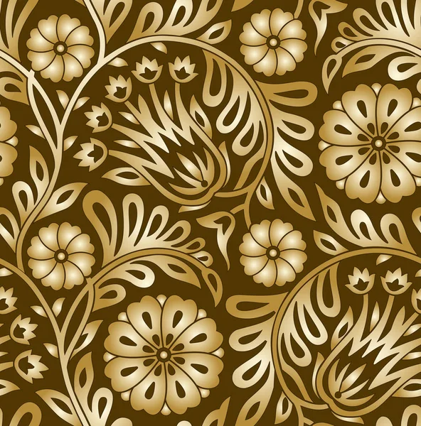 Dikişsiz altın çiçek desenli