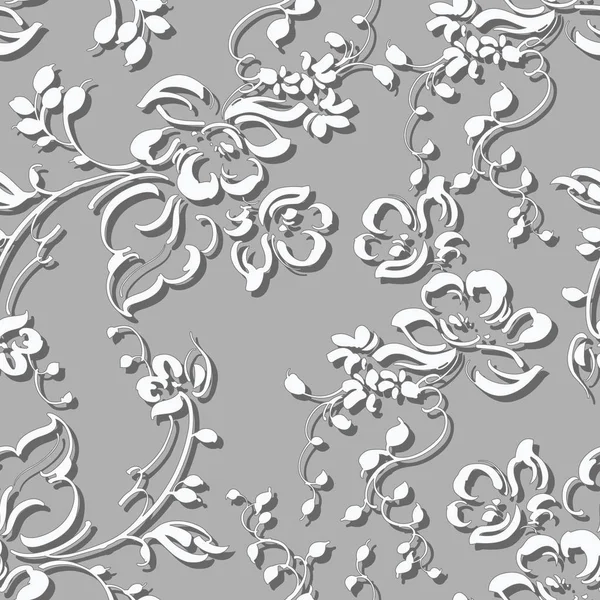 Nahtlos Grau Abstrakt Floralen Hintergrund — Stockvektor