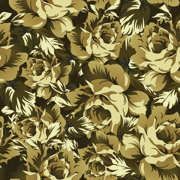 Fond Sans Couture Vecteur Fleur Rose Dans Style Camouflage — Image vectorielle