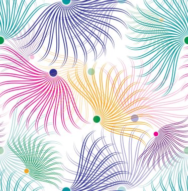 Kesintisiz renkli soyut çiçek desenli beyaz arka plan üzerinde