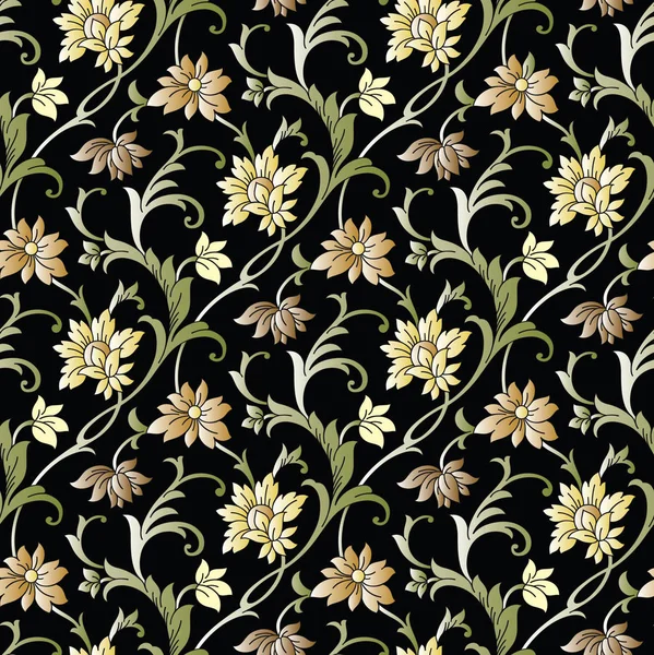 Seamless Fancy Vector Floral Wallpaper — Stockvector