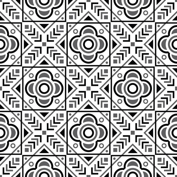 Seamless Tribal Geometrical Monochrome Pattern — Stock Vector