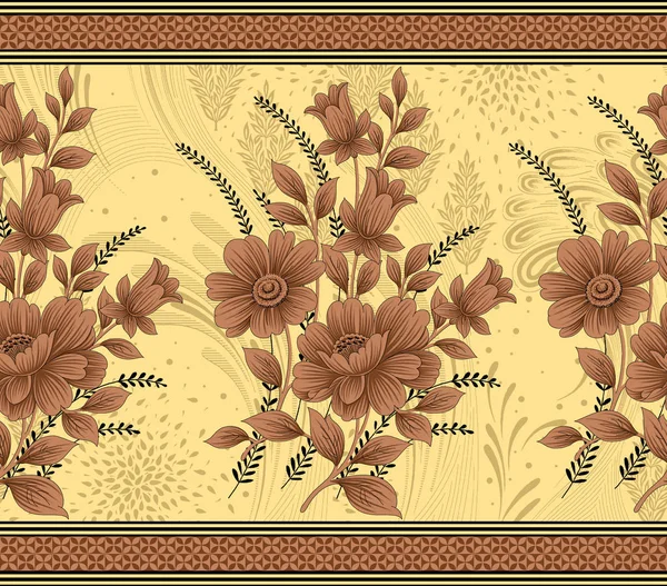 Seamless Textile Floral Border — Stock Photo, Image