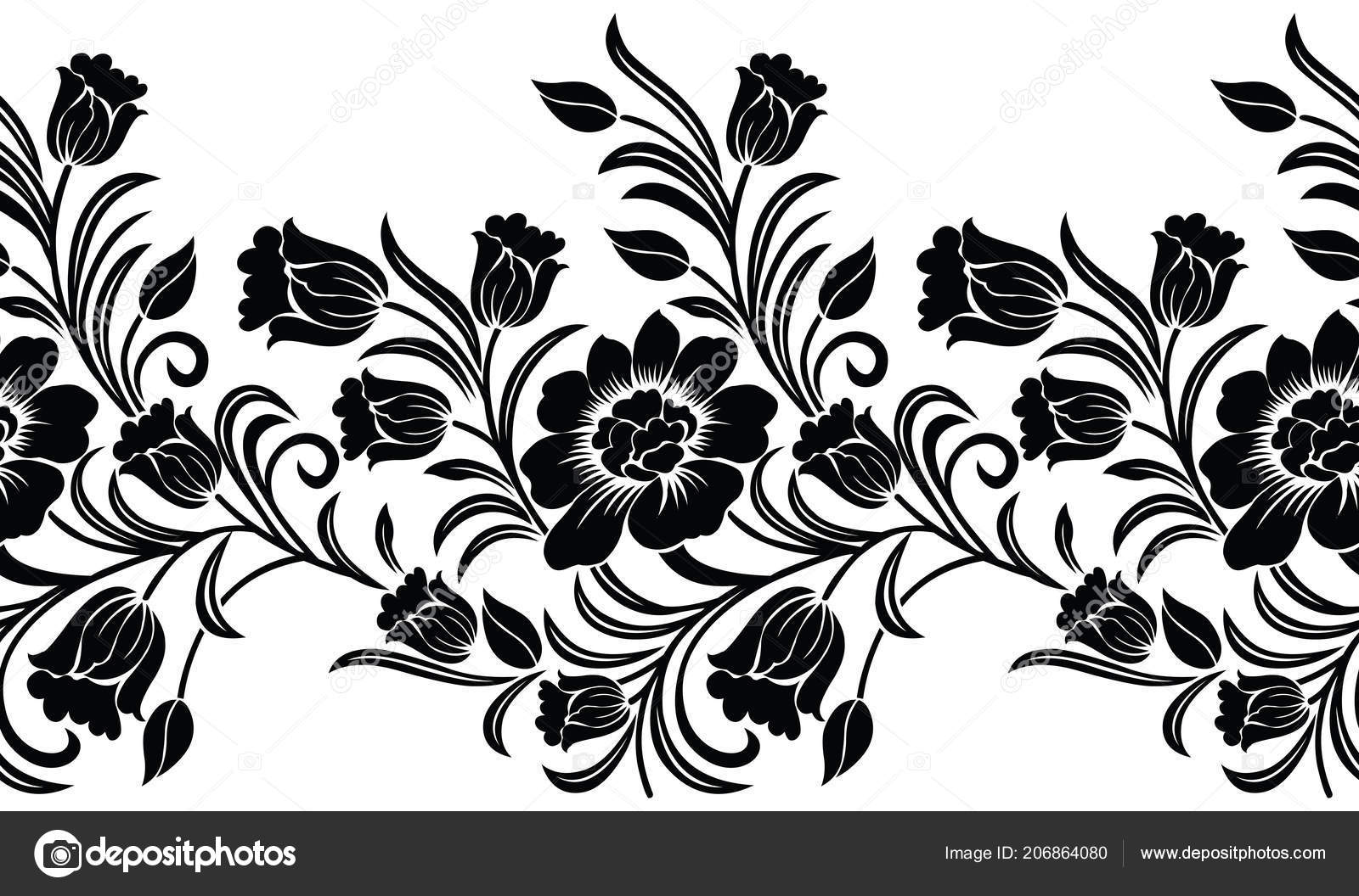 Floral Design school: Floral Flower Design Black And White