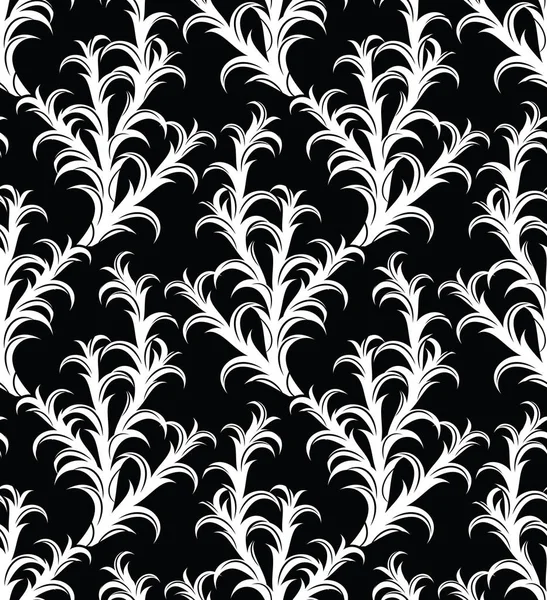 Patrón Árbol Cactus Blanco Negro Sin Costuras — Archivo Imágenes Vectoriales