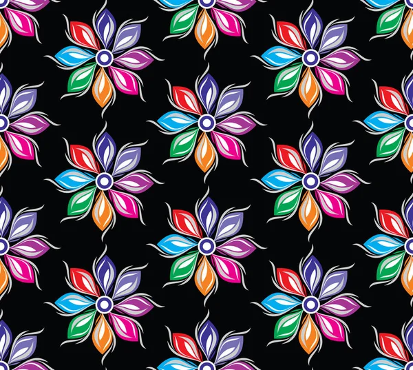 Seamless Cute Colorful Flower Pattern — Stock Vector