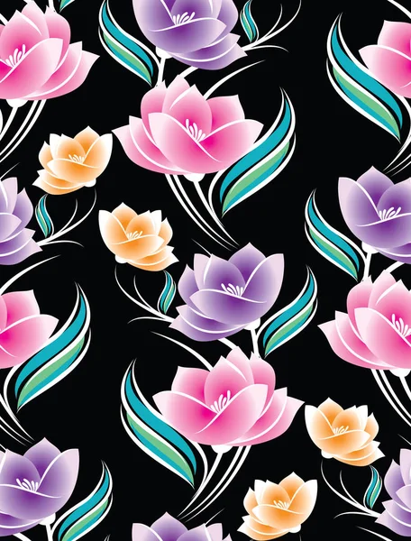 Motif Floral Textile Sans Couture — Image vectorielle