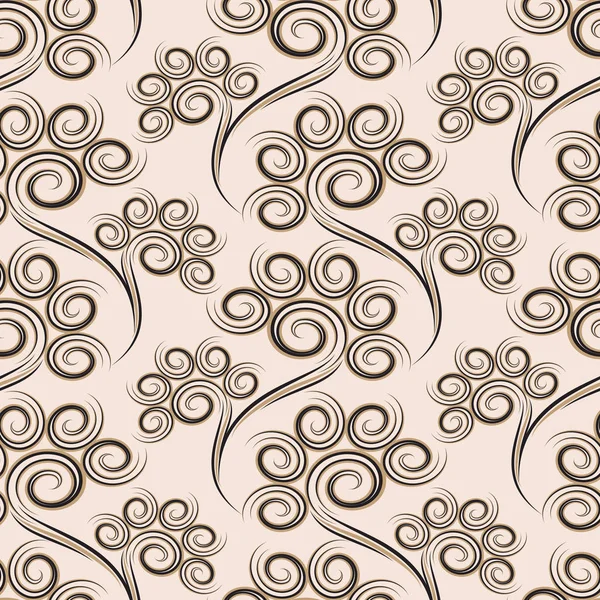 Design Padrão Floral Espiral Sem Costura — Vetor de Stock