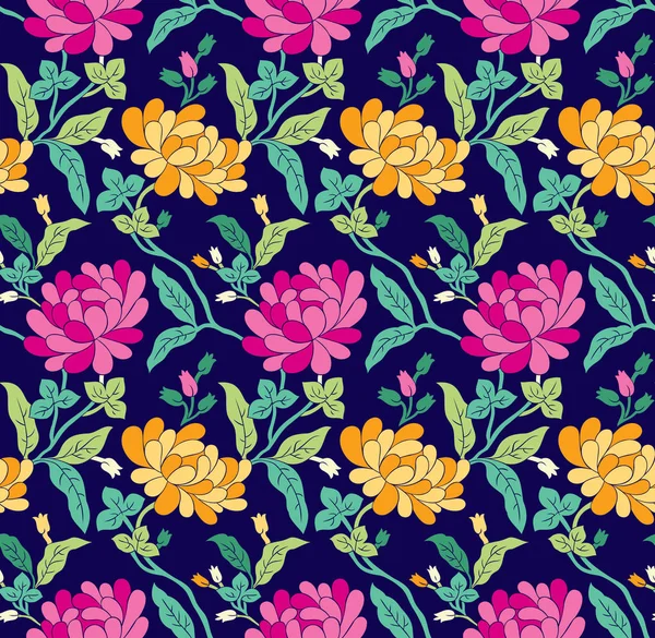 Patrón Flor Textil Sin Costura — Vector de stock