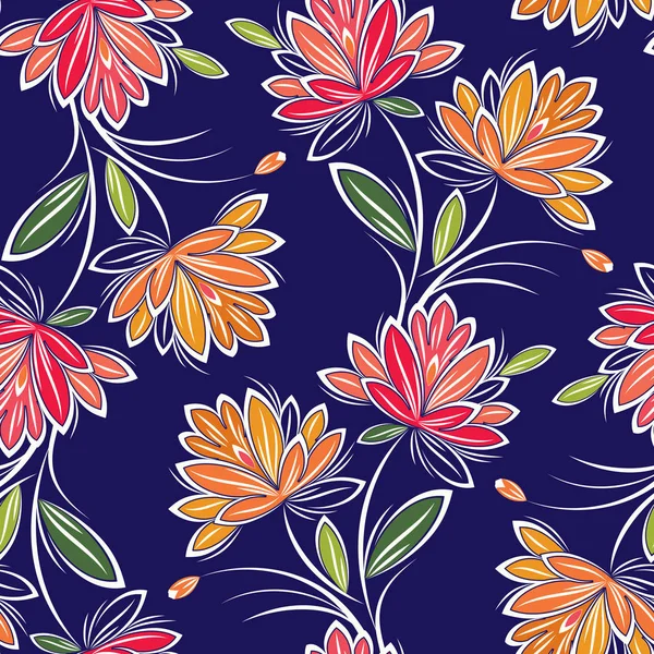Květinový Vzor Bezešvé Textilní — Stock fotografie zdarma