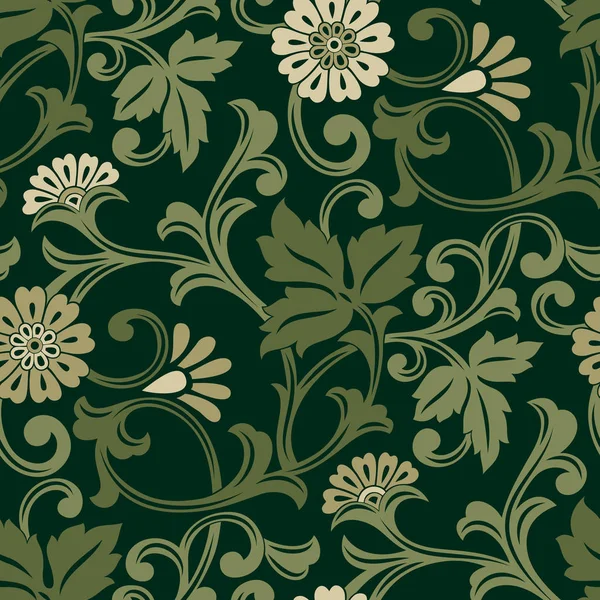 Naadloze Vintage Bloemmotief — Stockvector