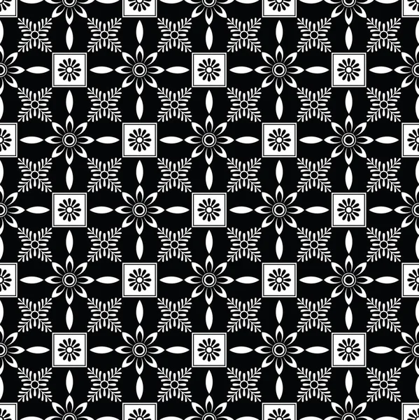 Cute Black White Seamless Pattern — Stock Vector