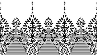 Sorunsuz geleneksel Hint siyah beyaz sınır tasarlamak
