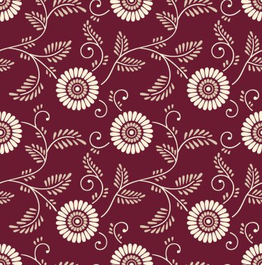 Dikişsiz vintage çiçek desenli