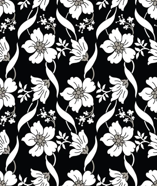 Naadloze Textiel Floral Patroon — Stockvector