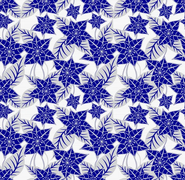 Seamless blue leaves pattern