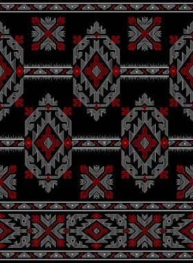 Siyah arka planda kesintisiz kabile kenarlık