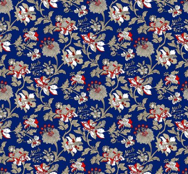 Vintage Tekstil çiçek desenli