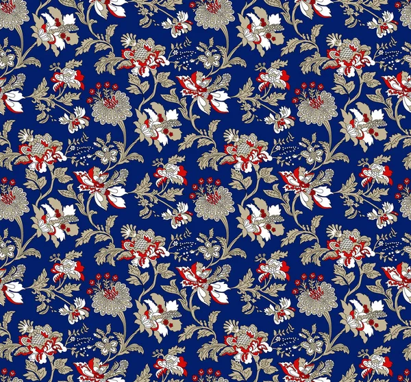 Motif Floral Textile Vintage Sans Couture — Photo