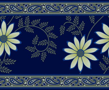 Sorunsuz geleneksel Hint çiçek sınır