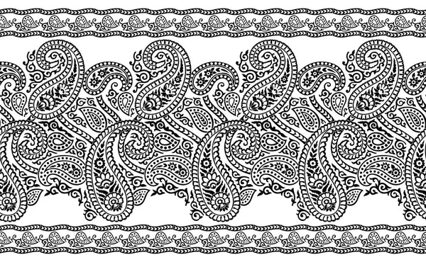 Bezproblémové Vintage Paisley Hranice — Stockový vektor