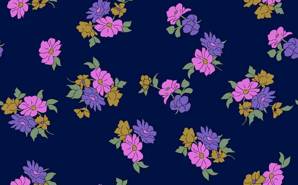 Motif Floral Textile Mignon Sans Couture — Photo