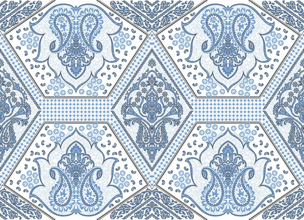 Nahtlose Blaue Traditionelle Indische Paisley Borte — Stockfoto