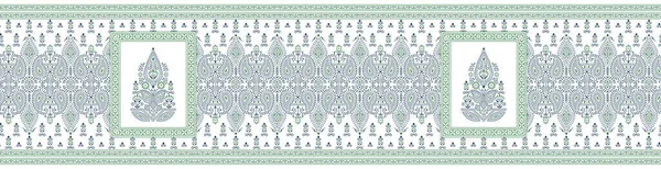 Nahtlose Traditionelle Indische Paisley Textileinfassung — Stockfoto