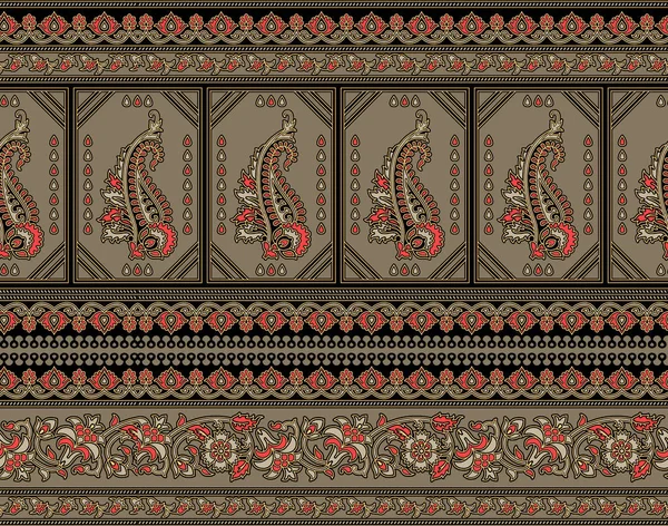 Nahtlose Traditionelle Indische Paisley Borte — Stockfoto