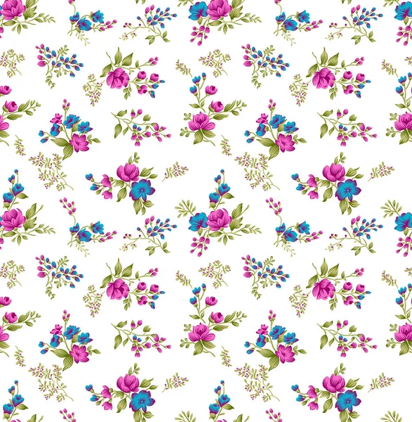 Seamless Cute Flower Pattern Design White Background — Stock Photo, Image