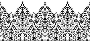 Sorunsuz siyah beyaz geleneksel Hint sınır