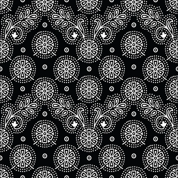 Черно-белый винтажный цветочный узор — стоковый вектор