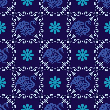 Sorunsuz geleneksel Hint tavuskuşu desen