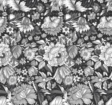 Kusursuz vintage vektör çiçek deseni