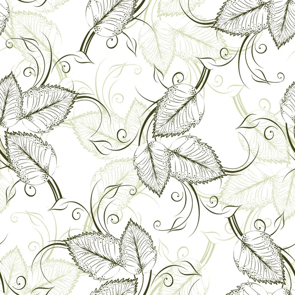 Vecteur sans couture motif de feuilles vintage — Image vectorielle