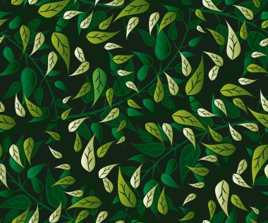Dikişsiz vektör vintage yaprakları desen