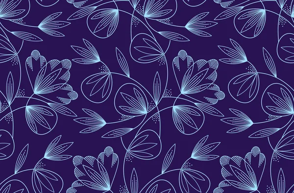 Seamless creative vector floral pattern — Stock Vector