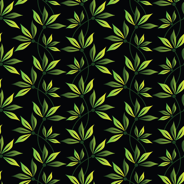 Бесшовные милые векторные листья
