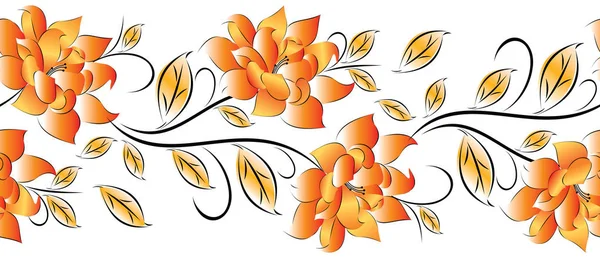 Naadloze vector textiel Floral Border — Stockvector