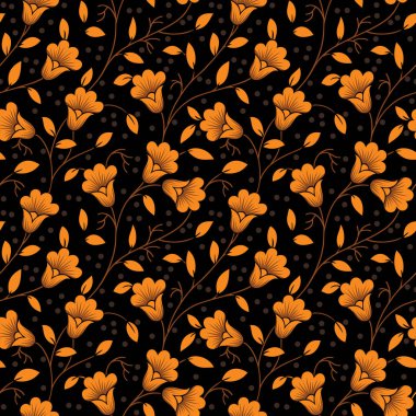 Sevimli dikişsiz vektör tekstil çiçek deseni