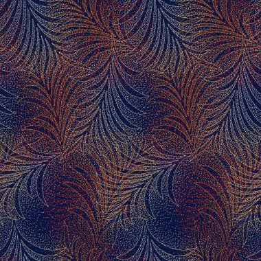 Dikişsiz dijital koyu yaprak desen tasarımı