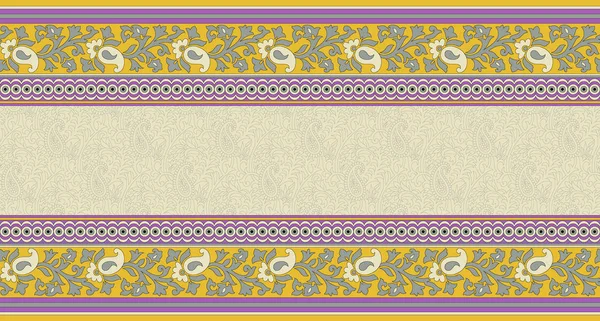 Sömlös Traditionell Indisk Paisley Border Design — Stockfoto