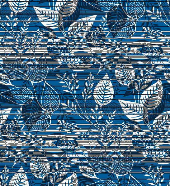 シームレスな抽象的な青い葉のパターンデザイン — ストック写真