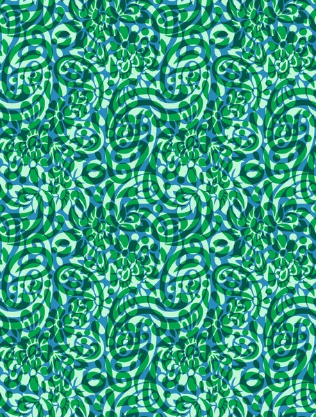 Seamless Green Digital Paisley Background Design — Stock Photo, Image