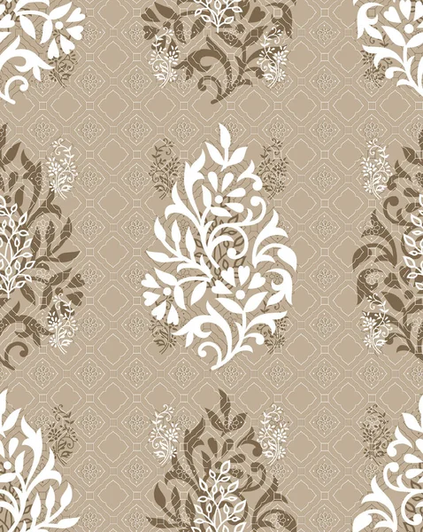 Digital Seamless Vintage Textile Floral Background — Stock Photo, Image