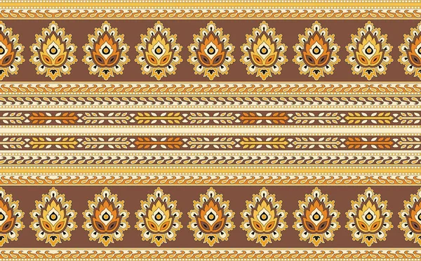 Bezszwowe Tradycyjne Indyjskie Wzornictwo Obramowania Tkanin — Zdjęcie stockowe