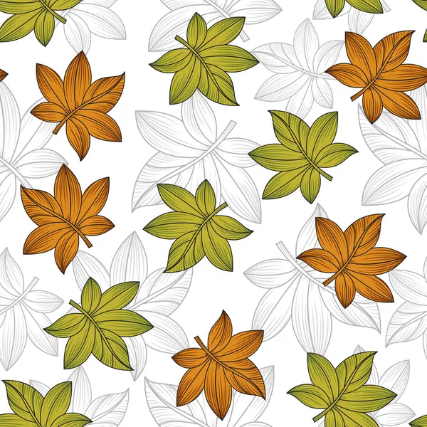 Nahtloser Vektor kreative Blätter Muster — Stockvektor
