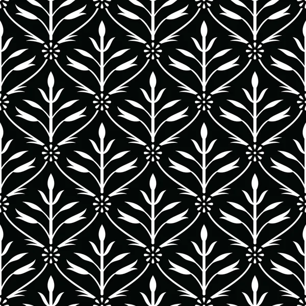 Fond d'écran damassé noir et blanc sans couture — Image vectorielle