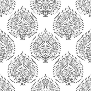 Geleneksel dikişsiz hint damask desen